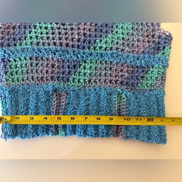 Multicolor Made by Hand Crochet Knit Women Top Small/Medium - Picture 6 of 7